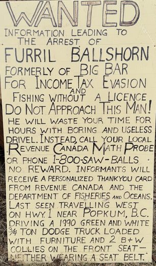 Wanted poster: Furril Ballshorn
