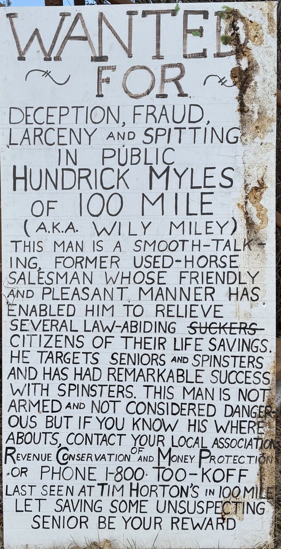 Hand-lettered wanted poster: Wily Miley